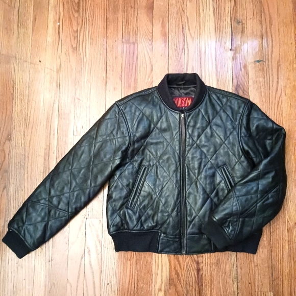 Quilted leather bomber jacket size L - Picture 8 of 8